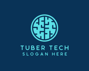 Tech Brain Circle logo design