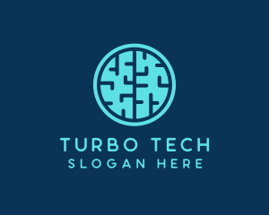 Tech Brain Circle logo design