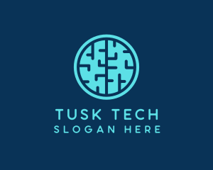 Tech Brain Circle logo design