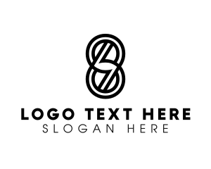 Black - Modern Geometric Outline logo design