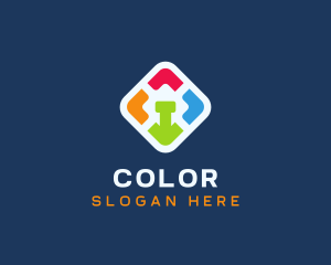 Colored Mobile App logo design