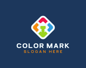 Colored Mobile App logo design