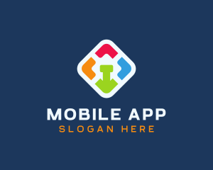 Colored Mobile App logo design