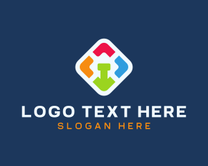 Colored Mobile App logo design
