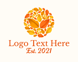 Season - Autumn Leaves Pattern logo design