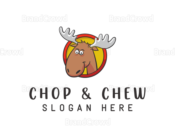 Moose Antler Cartoon Logo