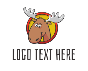 Illustration - Moose Cartoon logo design