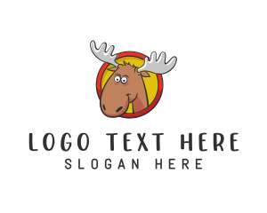 Pictorial - Moose Antler Cartoon logo design
