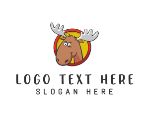 Moose Antler Cartoon Logo