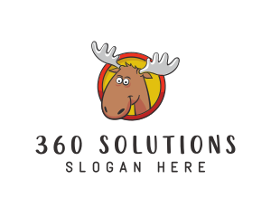 Moose Antler Cartoon logo design