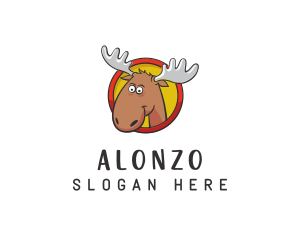 Moose Antler Cartoon logo design