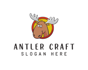 Moose Antler Cartoon logo design