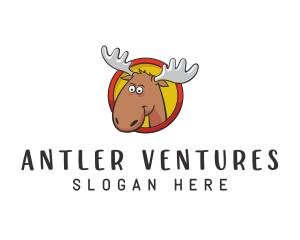 Antler - Moose Antler Cartoon logo design