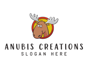 Moose Antler Cartoon logo design