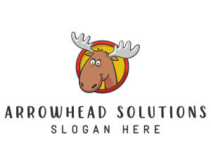 Moose Antler Cartoon logo design