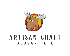 Moose Antler Cartoon logo design