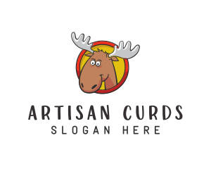 Moose Antler Cartoon logo design