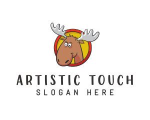 Moose Antler Cartoon logo design