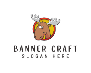 Moose Antler Cartoon logo design