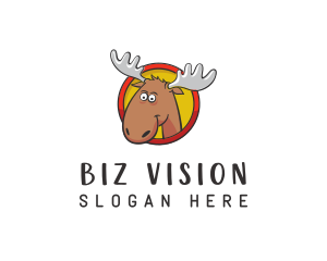 Moose Antler Cartoon logo design