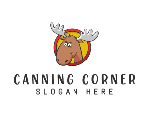 Moose Antler Cartoon logo design