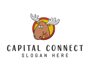 Moose Antler Cartoon logo design