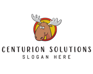 Moose Antler Cartoon logo design