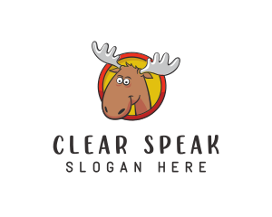 Moose Antler Cartoon logo design