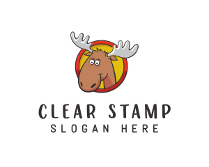 Moose Antler Cartoon logo design