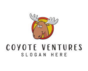 Moose Antler Cartoon logo design