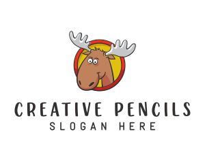 Moose Antler Cartoon logo design