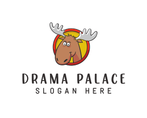 Moose Antler Cartoon logo design