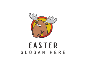 Antler - Moose Antler Cartoon logo design
