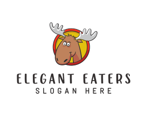 Moose Antler Cartoon logo design