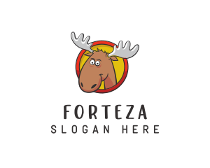 Moose Antler Cartoon logo design