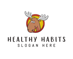 Moose Antler Cartoon logo design