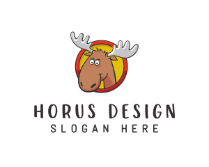 Moose Antler Cartoon logo design