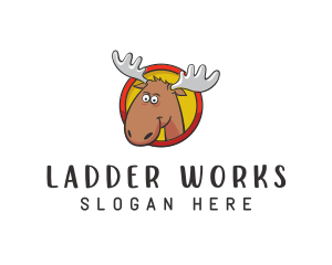 Moose Antler Cartoon logo design