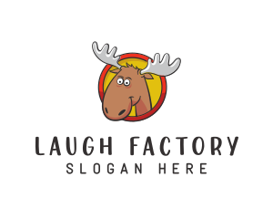 Comedy - Moose Antler Cartoon logo design