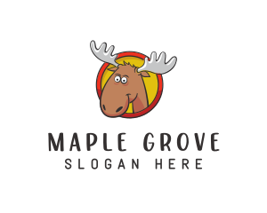 Moose Antler Cartoon logo design