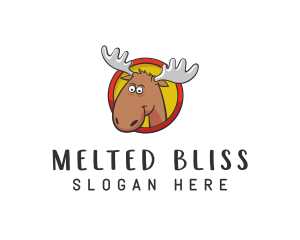 Moose Antler Cartoon logo design