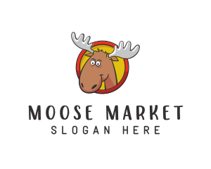 Moose Antler Cartoon logo design