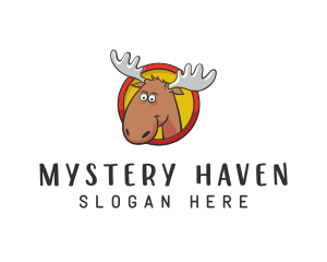 Moose Antler Cartoon logo design