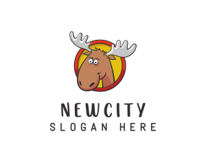 Moose Antler Cartoon logo design