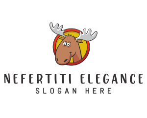 Moose Antler Cartoon logo design