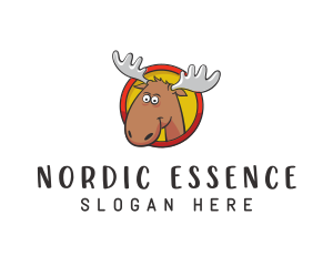 Moose Antler Cartoon logo design