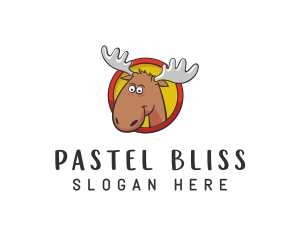 Moose Antler Cartoon logo design