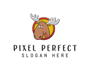 Moose Antler Cartoon logo design