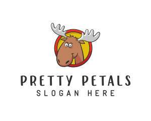 Moose Antler Cartoon logo design