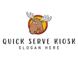 Moose Antler Cartoon logo design